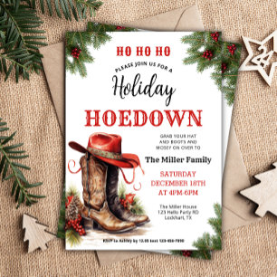 Western Xmas, Holiday Hoedown Einladung, Cowboy Ha Einladung