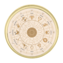 Western Zodiac Wheel - Anstecknadel Gold