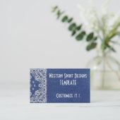 Westernart dunkelblaue Denim-Geschäfts-Karten Visitenkarte (Stehend Vorderseite)