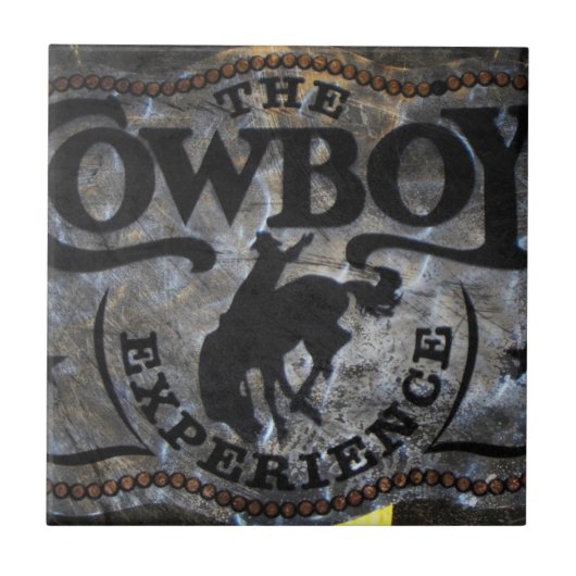 Westernland Ansturm-Pferdecowboyrodeo Fliese (Vorderseite)