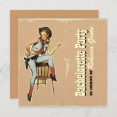 Westernland-Cowboy-Junggeselinnen-Abschied Einladung (Vorne/Hinten)