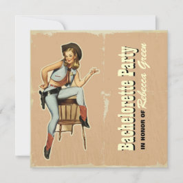 Westernland-Cowboy-Junggeselinnen-Abschied Einladung