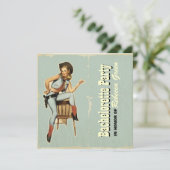 Westernland-Cowboy-Junggeselinnen-Abschied Einladung (Stehend Vorderseite)