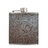 Westernland-Ledermuster des Cowboys braunes Flachmann (Vorderseite)