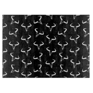 Westernlonghorn-Stier-Horn-Entwurfs-Wüsten-Schäd Schneidebrett