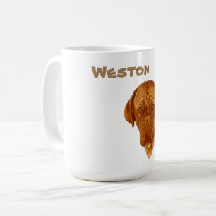 Westernname mit Dogue de Bordeaux, Tasse des Kaffe