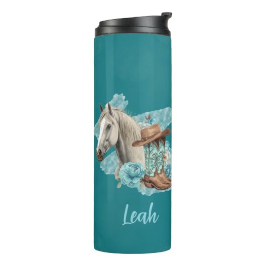 Westernpferd Thermosbecher (Nach links gedreht)