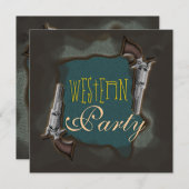 Westernrodeopferderanch-Party Einladung (Vorne/Hinten)