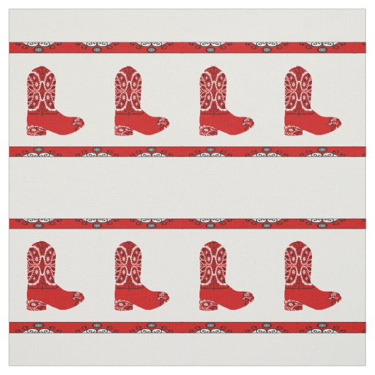 Westernrotes Bandana-Cowboystiefel-Gewebe Stoff (Muster)