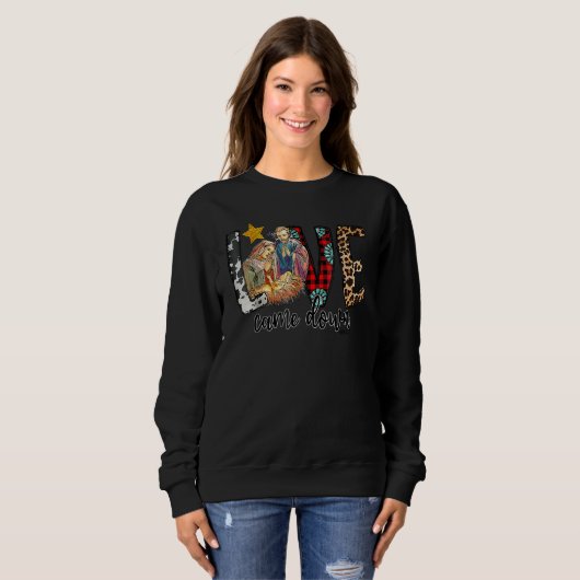 Westerns Leopard Cowhide Love Came Down Sweatshirt (Vorne ganz)