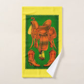 Westernsattel- und -cowboystiefel badhandtuch set (Handtuch)