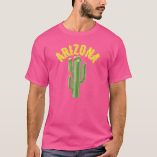 WesternStyle Arizona Saguaro Gold Text State Flowe T-Shirt