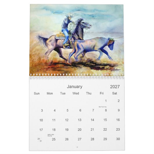 WesternWatercolors Kalender (Jan 2027)