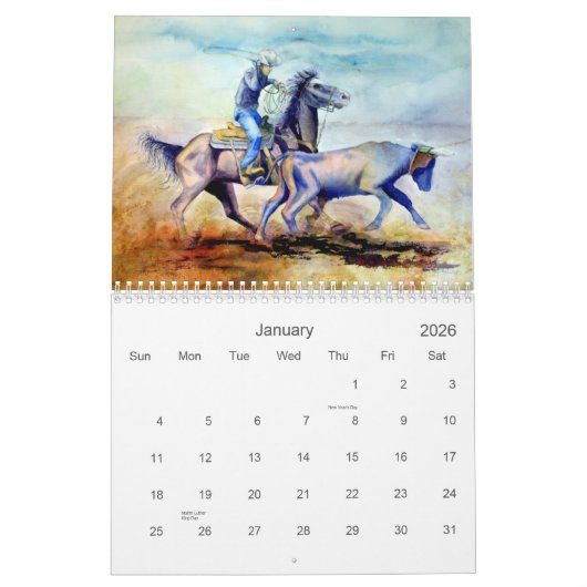 WesternWatercolors Kalender (Jan 2026)