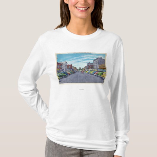 Westerste Straßen-Geschäfts-Abschnitt-Szene T-Shirt (Vorderseite)