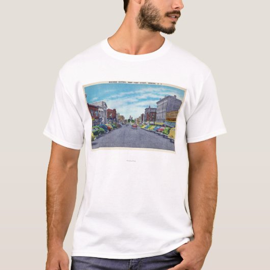 Westerste Straßen-Geschäfts-Abschnitt-Szene T-Shirt (Vorderseite)