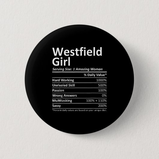 Westfield Girl Nj New Jersey Funny City Home Roots Button (Vorderseite)