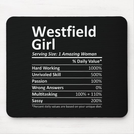 Westfield Girl Nj New Jersey Funny City Home Roots Mousepad (Vorne)