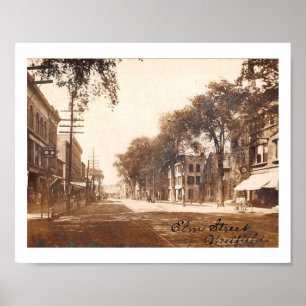 Westfield NJ, New Jersey, Elm St Ansicht, Vintage Poster