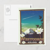 Westfjordanland Island Reiseplakat Postkarte (Vorne/Hinten)