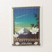 Westfjordanland Island Reiseplakat Puzzle (Vertikal)