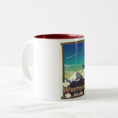 Westfjordanland Island Reiseplakat Zweifarbige Tasse (Vorderseite Links)