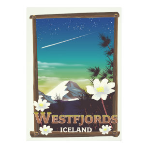 Westfjords Island Reiseplakat Fotodruck