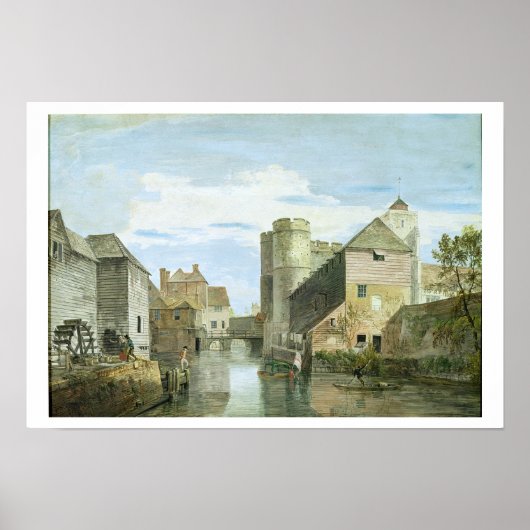 Westgate, Canterbury (Farbe des Körpers auf Papier Poster (Vorne)