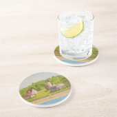 Westhieb Leuchtturm-Marthas Weinberg Sandstein Untersetzer (Seite)