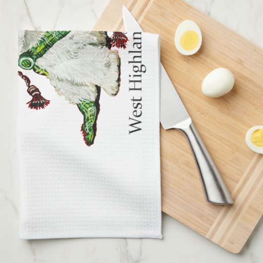 Westhochland Terrier Geschirrtuch (Viertel Falte)