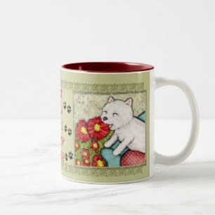 Westhochland-Terrier-HundeMama-Kaffee-Tasse Zweifarbige Tasse