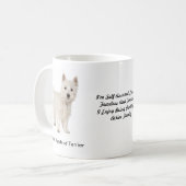 Westhochland-Terrier-Tasse mit Bildern und einem Kaffeetasse (Vorderseite Links)