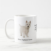 Westhochland-Terrier-Tasse mit Bildern und einem Kaffeetasse (Links)