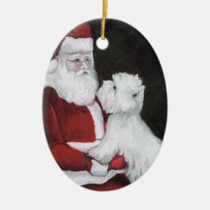 Westhochland Terrier und Keramikornament