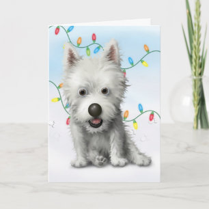 Westhochland-Terrier-Weihnachten Feiertagskarte