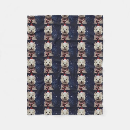 Westhochland-Terrier-WeihnachtsFleece-Decke Fleecedecke (Vorderseite)