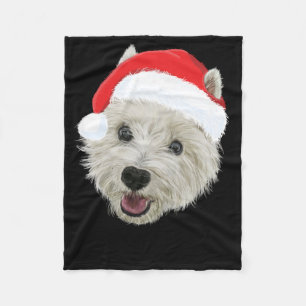 Westhochland-Terrier-WeihnachtsWeihnachtsmannmütz Fleecedecke