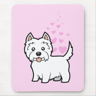 Westhochland-weißer Terrier-Liebe Mousepad