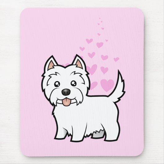 Westhochland-weißer Terrier-Liebe Mousepad (Vorne)