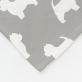 Westhochland-weißer Terrier-Silhouette-Muster Fleecedecke (Ecke)