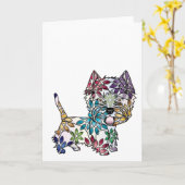 Westhochland-weißes Terrier-Gruß-Karte Karte (Gelbe Blume)