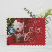 Westhochland-weißes Terrier-Hund als Feiertagskarte (Stehend Vorderseite)