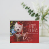 Westhochland-weißes Terrier-Hund als Feiertagspostkarte (Stehend Vorderseite)