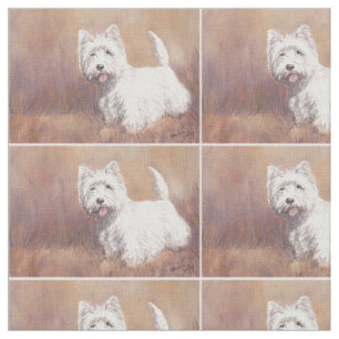 Westhochland-weißes Terrier-Hundekunst-Gewebe Stoff