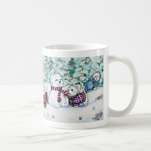 Westhochland-weißes Terrier-Schneemann Kaffeetasse (Rechts)