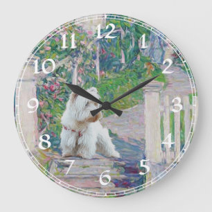 Westhochland-weißes Terrier-Uhr Große Wanduhr