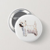 Westhochland weißes Terrier Westie Button (Vorne & Hinten)