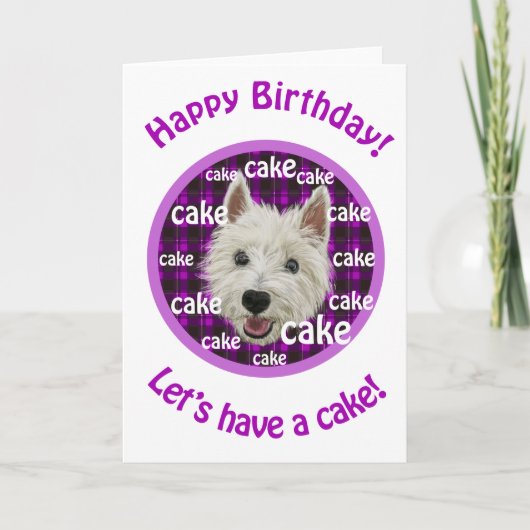 Westie, alles Gute zum Geburtstag, gelassen uns Karte (Vorderseite)
