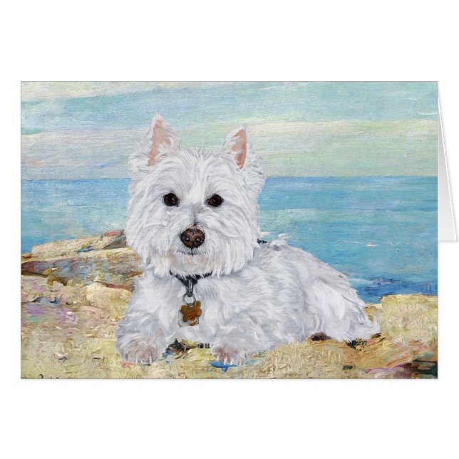 Westie am Strand (Vorderseite (Horizontal))