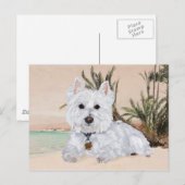 Westie am Strand Postkarte (Vorne/Hinten)